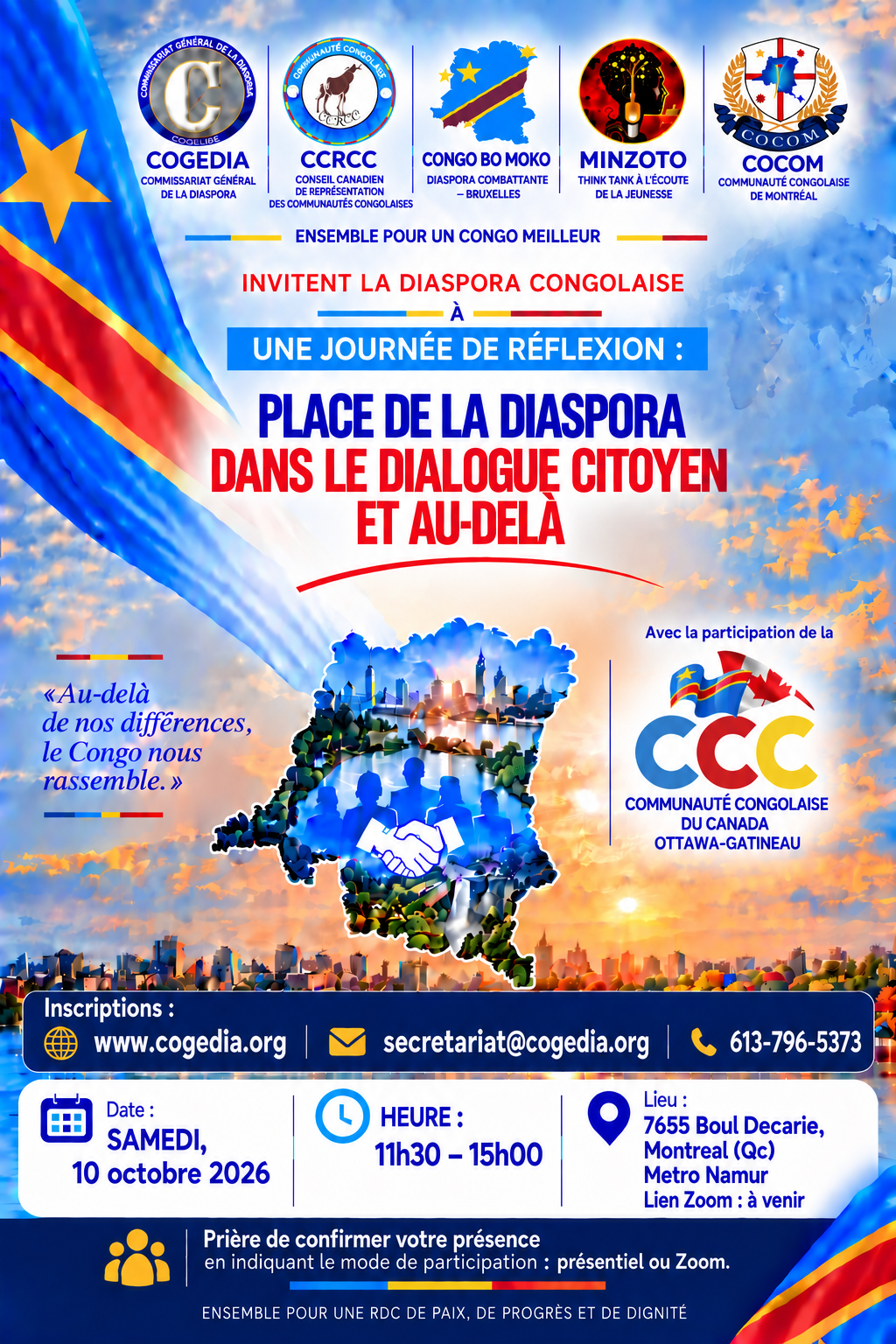 Journée de réflexion de la diaspora congolaise à Montréal - 10 octobre 2026