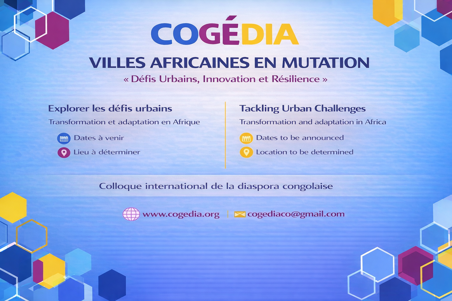 You are currently viewing La Diaspora congolaise : VILLES AFRICAINES EN MUTATION   « Défis Urbains, Innovation et Résilience »